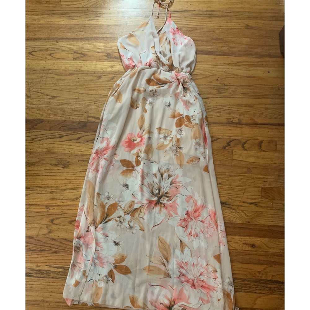 Floral Halter Maxi Dress